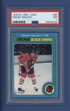 1979-80 OPC O-Pee-Chee #88 GRANT MULVEY PSA 7 NM Chicago Blackhawks