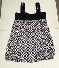 Wrapper Dress Size XL Black Circles Records Sleeveless 2271