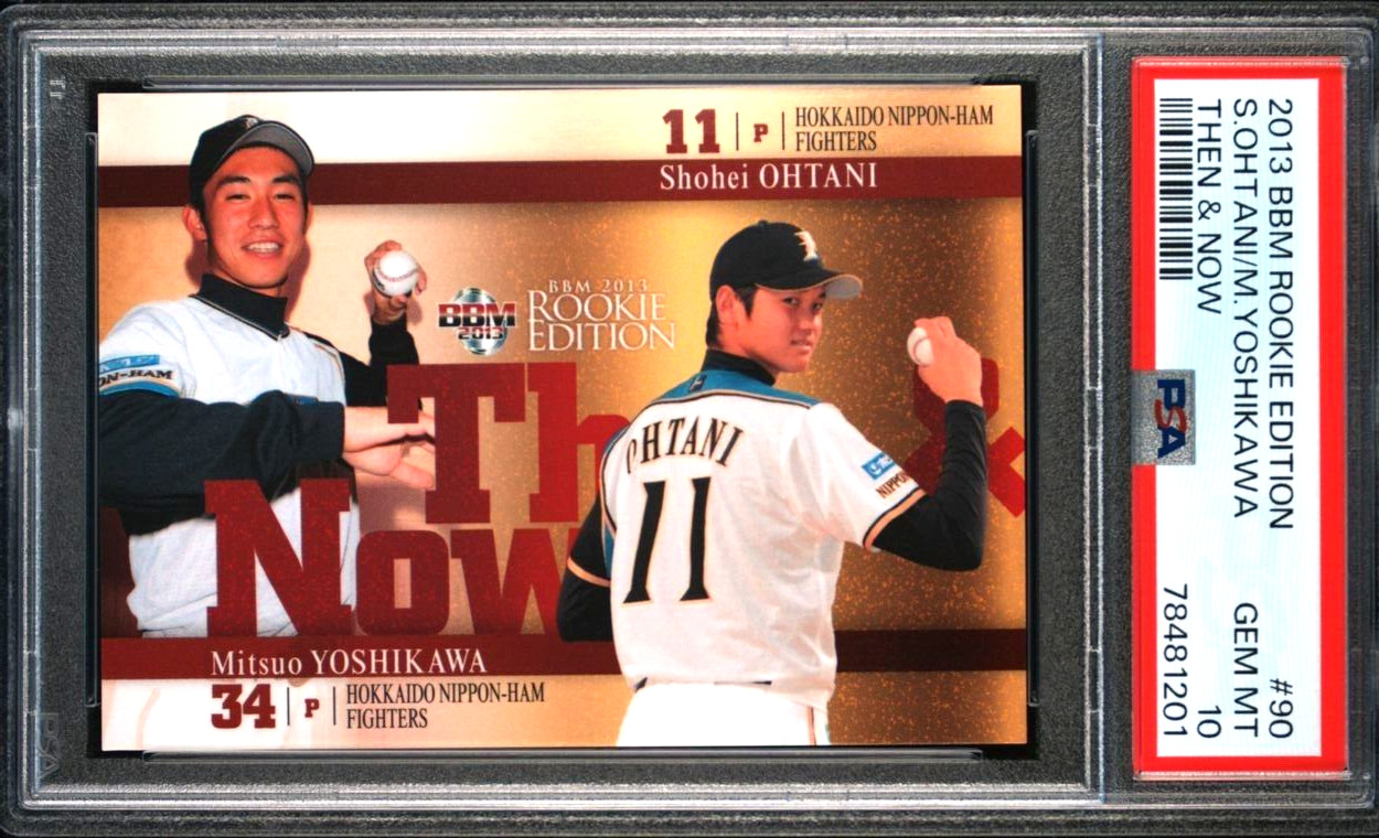 2013 Shohei Ohtani BBM Rookie Edition 30th Then&Now PSA10 #90 Nippon-Ham Fighter