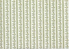 Dollhouse Wallpaper Hydrangeas Green 3 Sheets "Kismet Stripe" 1:12 Scale