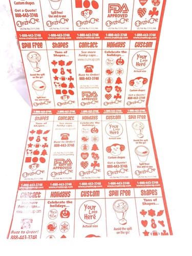 QTY-2,250 Cruzin Kappe Kaffee Getränk Tasse Deckel Aufkleber Schluck Loch Abdeckung 1-1/2" Rund - Bild 3 von 4