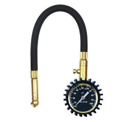 Car Tire Air Pressure Gauge Manometer Meter Tester With 0-100 PSI W/Rubber Tube
