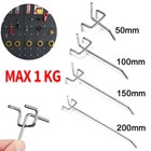 50x Pegboard Hooks Metal Panel Valcano Peg Board hook Steel 50 100 150 200 mm