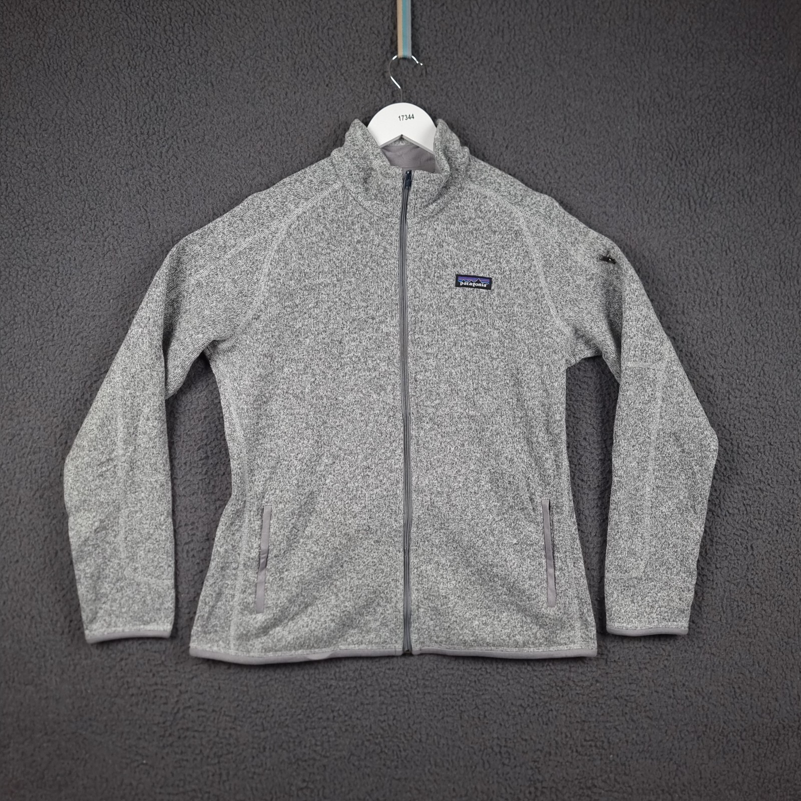 PATAGONIA Better Suéter Chaqueta Mujer L Grande Gris Tejido Polar Bolsillos con Cremallera Completa