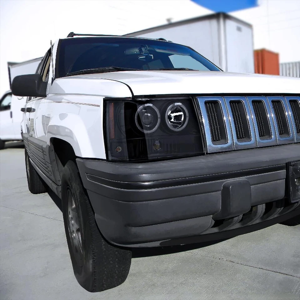 Faros proyectores negros para conductor y pasajero Jeep Grand Cherokee 1993-1998 Foto 2 de 4