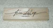 Stampin' Up - Rubber Stamp - Word "friendship" - X -Large Size - EUC - Neat Font