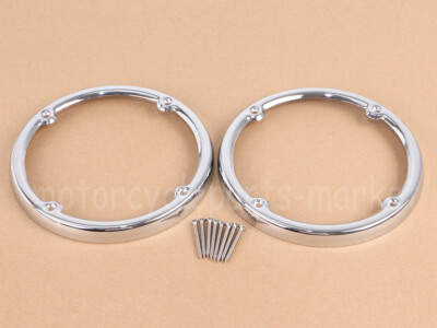 2X Chrome Rear Tour-Pak Speaker Trim Bezels For Harley Tri Glide Ultra FLHTCUTG