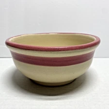 Rowe Pottery flashpoint candle Bowl 7" x 3.5" Pink Tan Cambridge, Wi