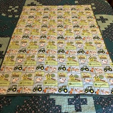Homemade John Deere Crib Baby Quilt With Hole 40 " by 52"