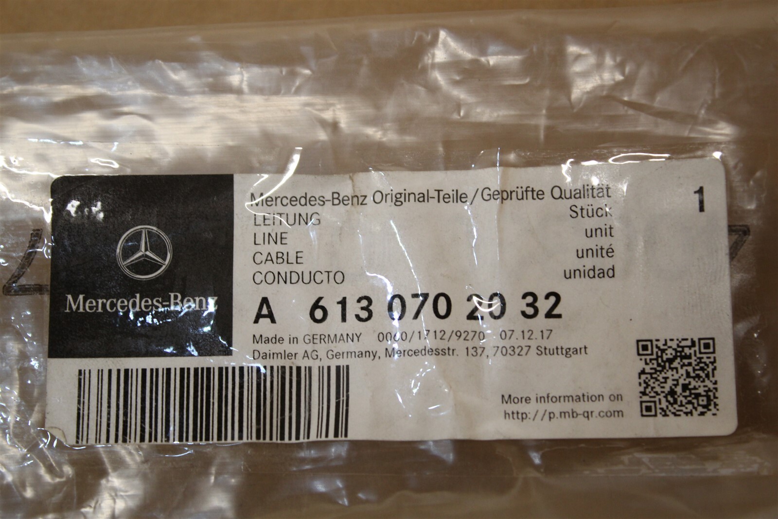 Genuine Mercedes-Benz Om613 Plastic Fuel Pipe Pump to Control 