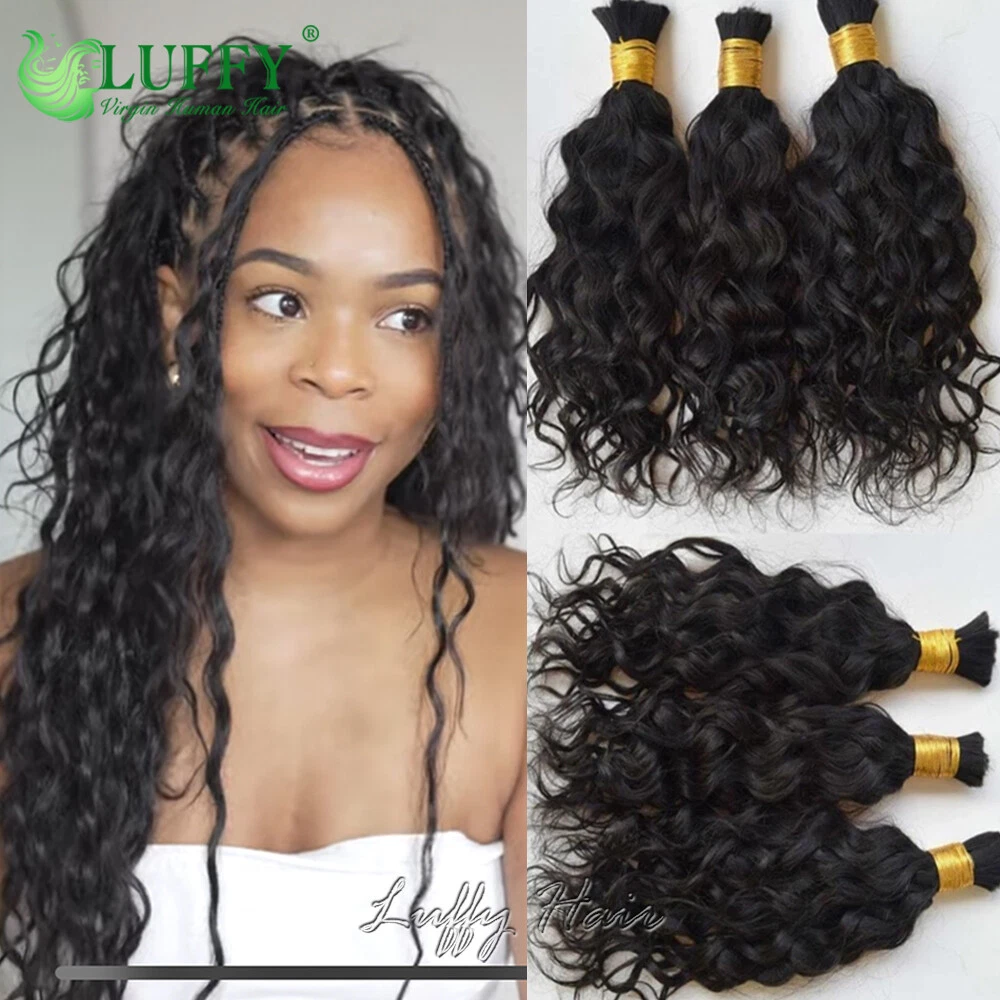 Human Hair Bulk for Braiding Wet and Wavy Loose Deep Wave No Weft Micro  Crochet