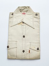 True Vintage 70s Levi's White Button Shirt, Short Sleeve NEW OLD STOCK Small S1