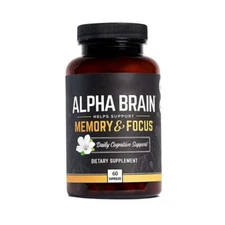 Alpha BRAIN Nootropic Brain Health, Memory and Focus Support, 60 Capsules