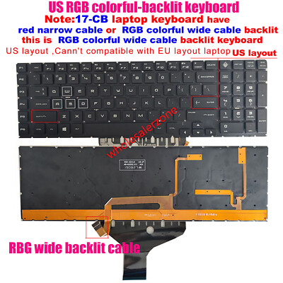 US RGB colorful Backlit Keyboard For HP Omen 17-CB 17-CB*** 17-CB0020NR laptop