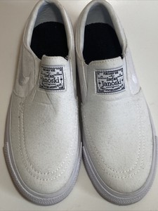 Nike SB Stefan Janoski de Lona Sin Cordones Calzado de Skate Blanco Talla  3.5 jóvenes | eBay