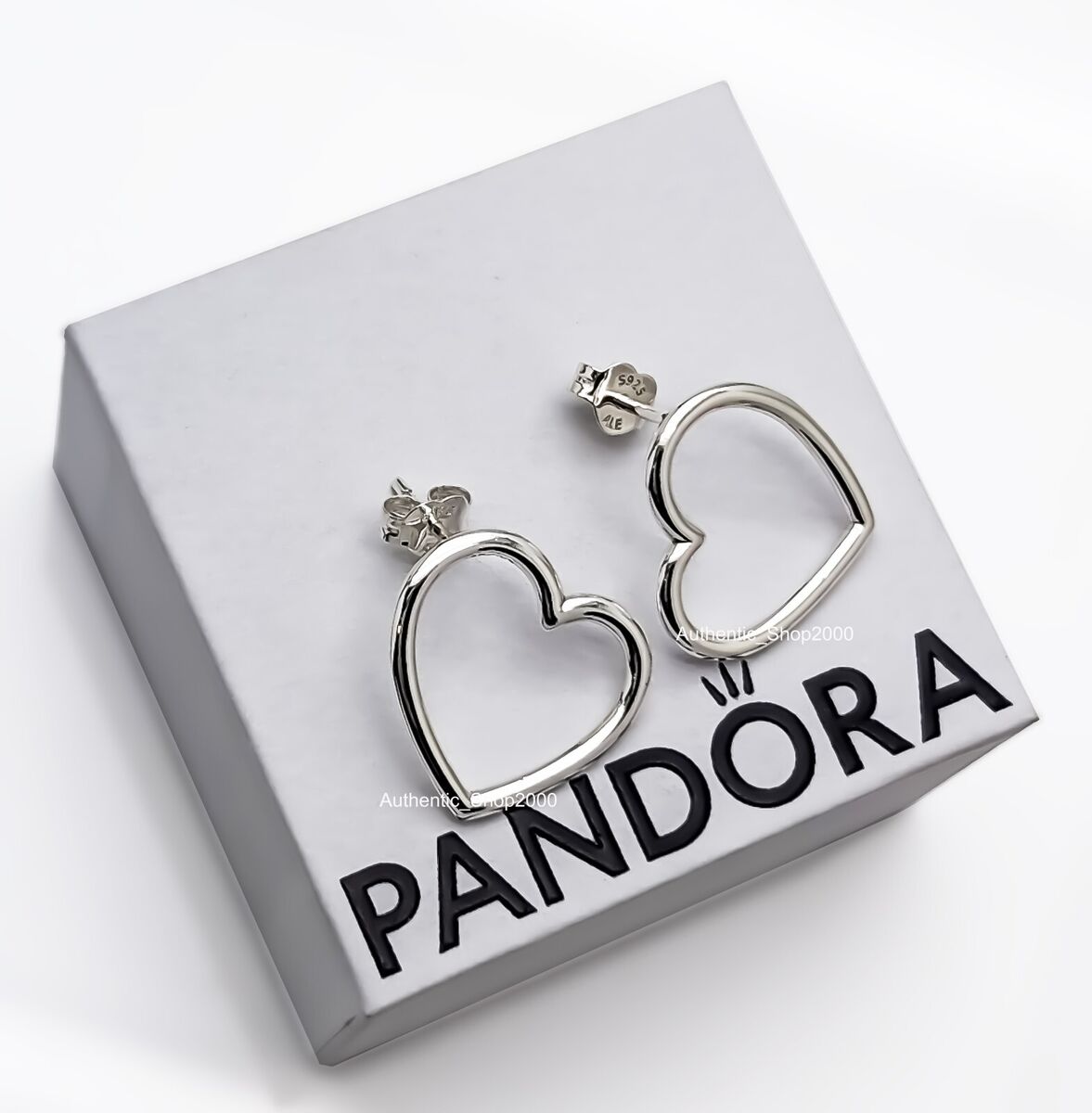 New 100% Authentic PANDORA 925 Silver Front Heart Hoop Stud New 100% Authentic PANDORA 925 Silver Front Heart Hoop Stud