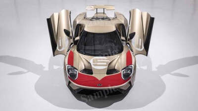 2022 Ford GT Holman Moody Heritage Edition RedGold Wall Decor Print Photo Poster