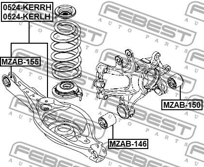 0524-KERLH FEBEST Track Control Arm for MAZDA