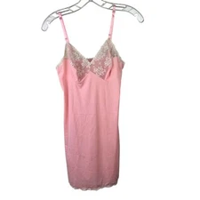 Vintage Vanity Fair 32 S Peach Orange Full Slip Dress Lingerie Lace