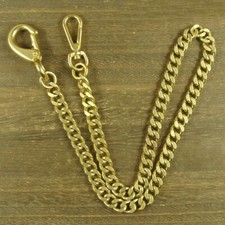 Heavy Duty Brass Wallet Bag Chain Pants Fob Chain, Brass Hooks  Flat Curb Chain