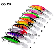 9Pcs sinking Trolling Bait Minnow Fishing Lure Bass Crankbait Tackle Wobbler 7cm