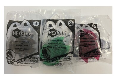   Lot of 3 Hexbugs McDonald's 2013 Happy Meal Toys MIP Speed Beetles FUN TOYS  
