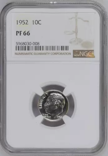 1952 Roosevelt Dime Proof 10C NGC PF 66 PR66