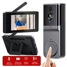 2.4G Wireless Smart LCD Screen Intercom Video Doorbell Camera Monitor Home 4.3"
