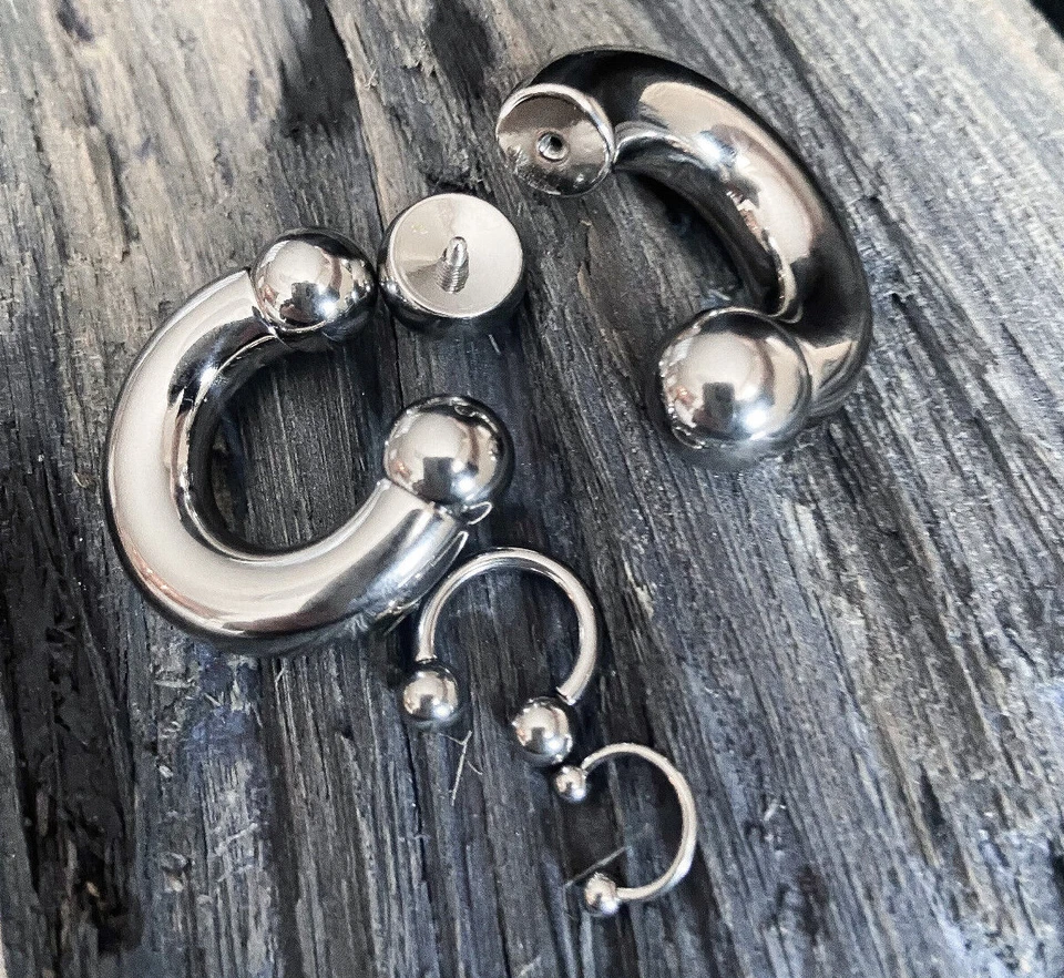 Zapato de caballo herradura roscado interno barra circular de titanio sólido G23 1 pieza Foto 3 de 4