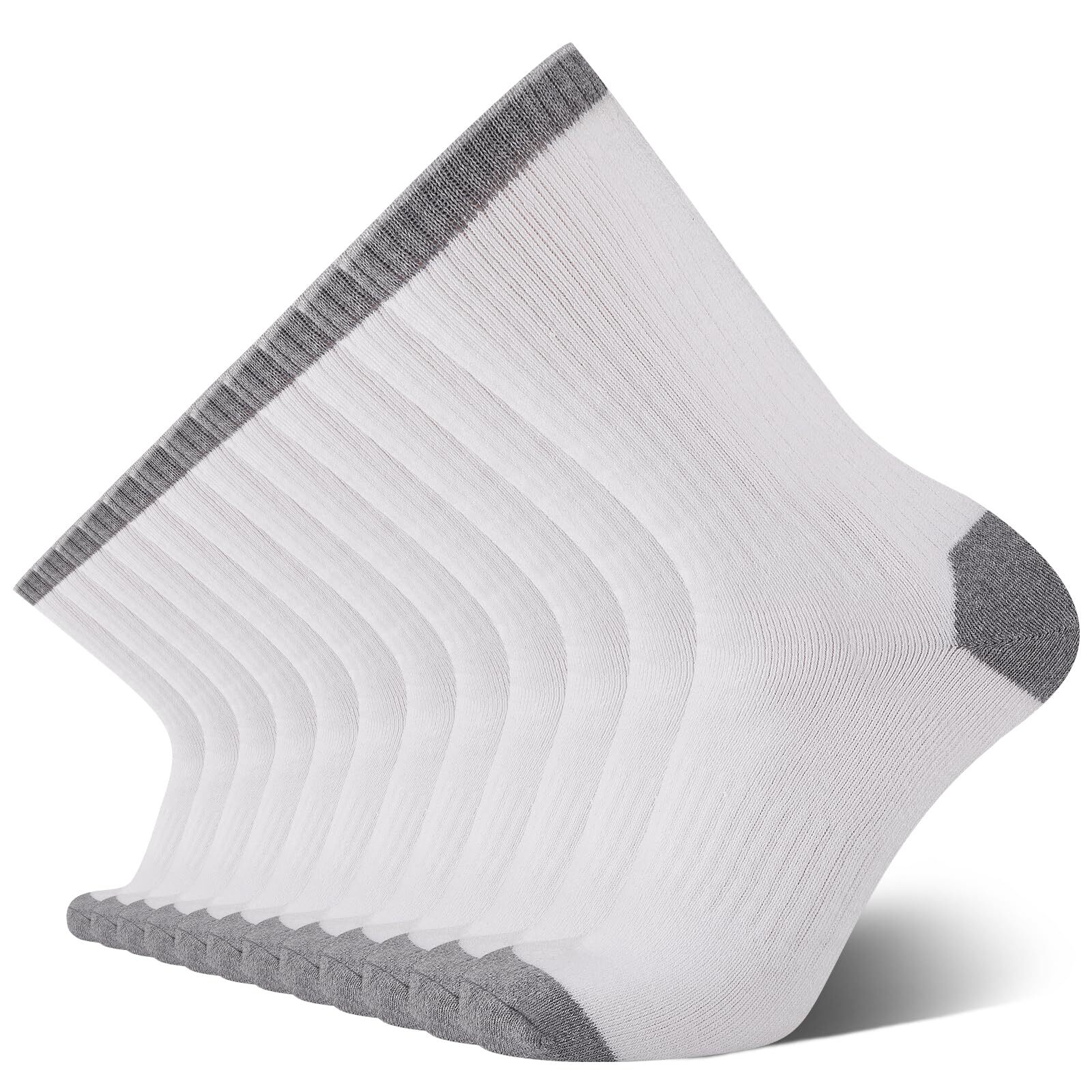 Mens Crew Socks Full Cushioned Athletic Heavy Duty Work Sport Socks Breathabl...-image