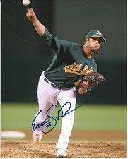 Evan Scribner  autographed 8x10  Oakland Athletics Free Shipping  #S597