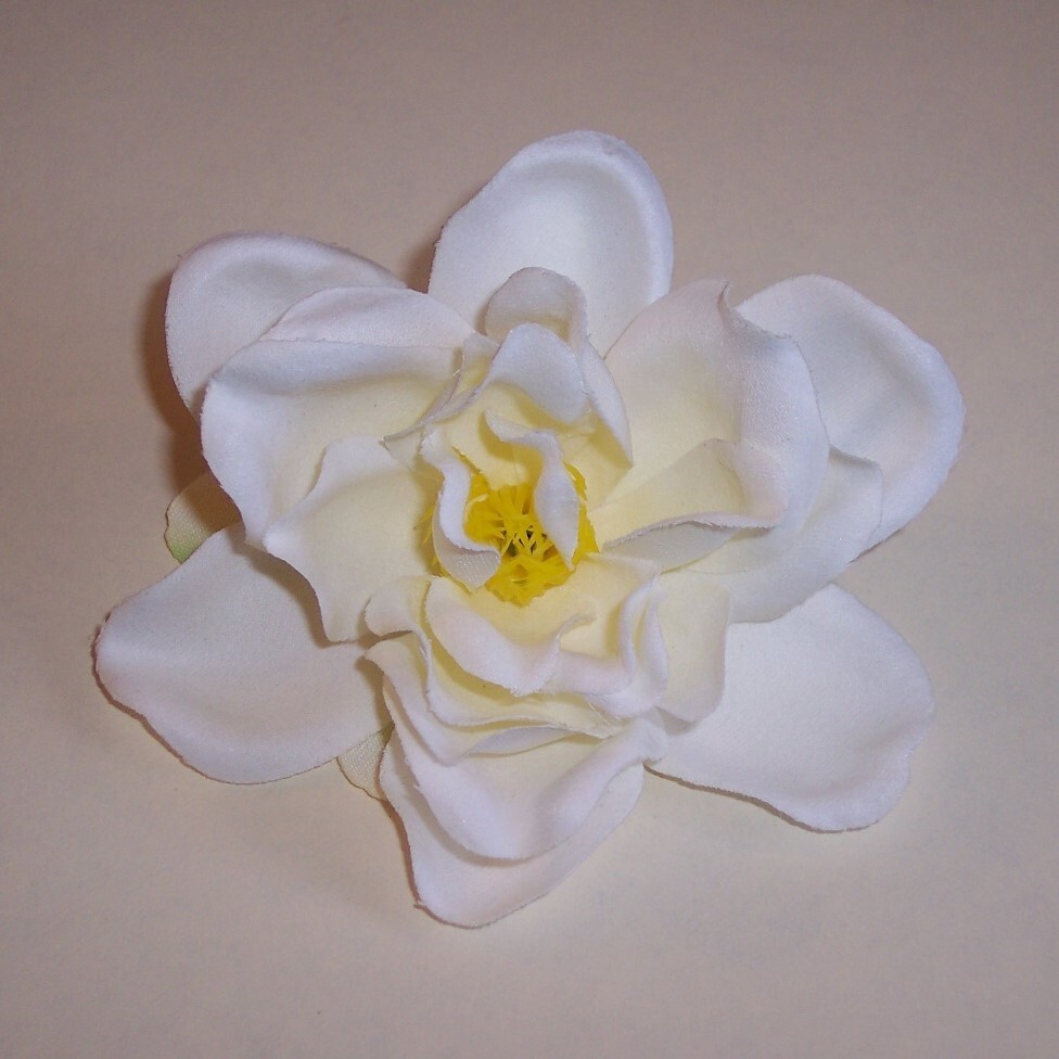Artificial Flower Hair Clip/Pin Brooch, Gardenia, White, 2 Size eBay