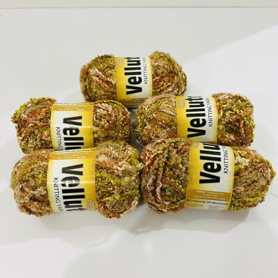 5 SKEINS/BALLS OF SULLIVANS VELLUTO KNITTING YARN COLOR #89126 Lazy Summer￼
