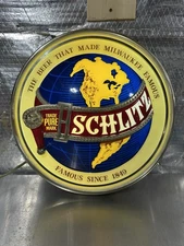 Vintage 1977 Two-Sided Schlitz Beer Globe Lighted Sign