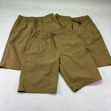 Nautica Khaki Uniform Performance Shorts Drawstring Waist Boys Size 16 3 pair 