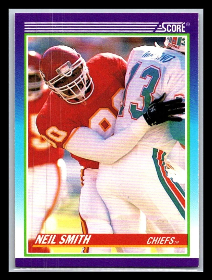 1990 SCORE NFL FOOTBALL Sports Card #507 -- NEIL SMITH, Kansas City Chiefs 🤩