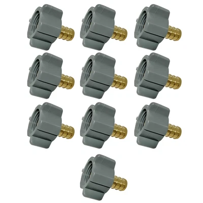 10 Pack XFITTING 1/2" Pex-B x 1/2" Female NPT Swivel Adapter, Lead Free Brass