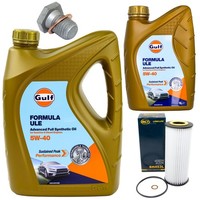 MotoröL Filter Set Gulf Formula ULE 5W-40 6 Liter + Schraube FüR BMW 3Er 1Er E46