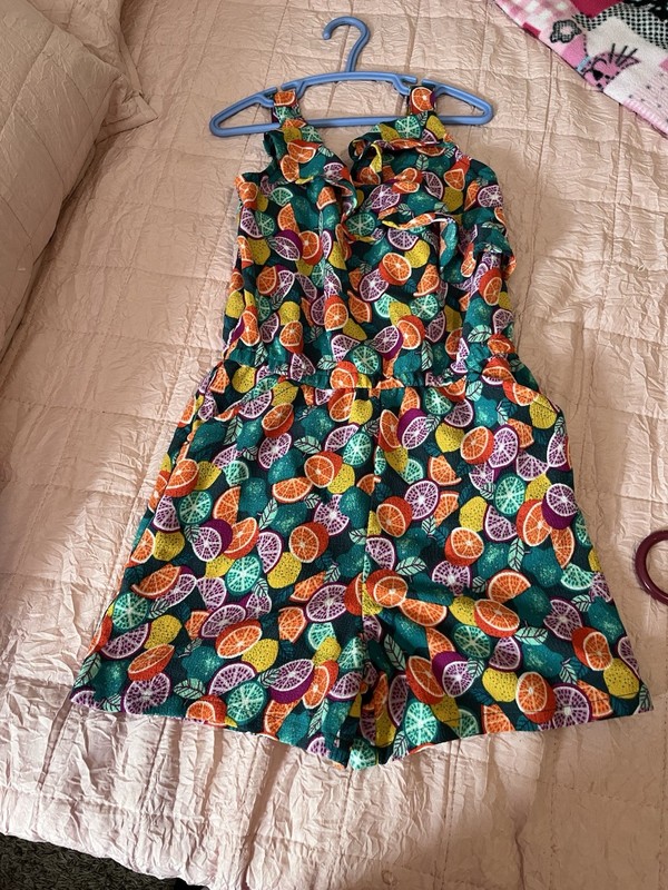 Teal Wonder Nation Girls Sleeveless Romper Size S 6/6x