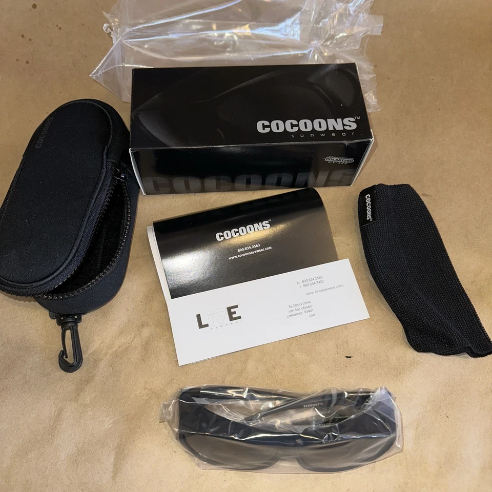 Gafas de sol Cocoons Sports Wrap C402A negras Taiwán 62-150 116634 nuevas Foto 3 de 4