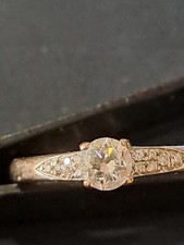 CANADIAN DIAMOND 0.21CT ICE WHITE, CERTIFIED COMPLETELY NATURAL, 18K WHITE GOLD,