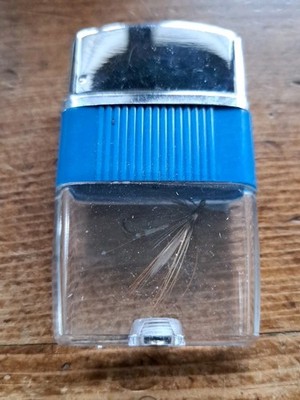 NOS Vintage Lighter Clear W/ Fly Fishing Hook Never Used Japan