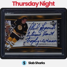 2005 UPPER DECK TRILOGY #PER-PE PHIL ESPOSITO PERSONAL SCRIPTS INSCRIPTION AUTO
