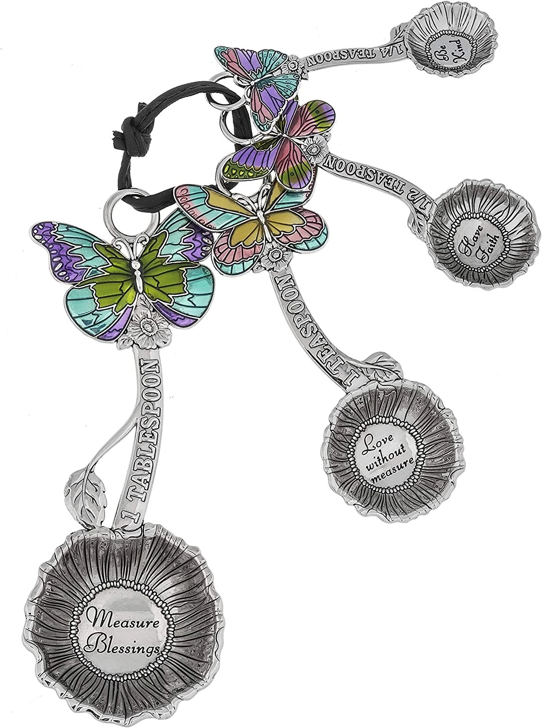Ganz 4-Piece Set - Colorful Butterflies and Flowers Measuring Spoons