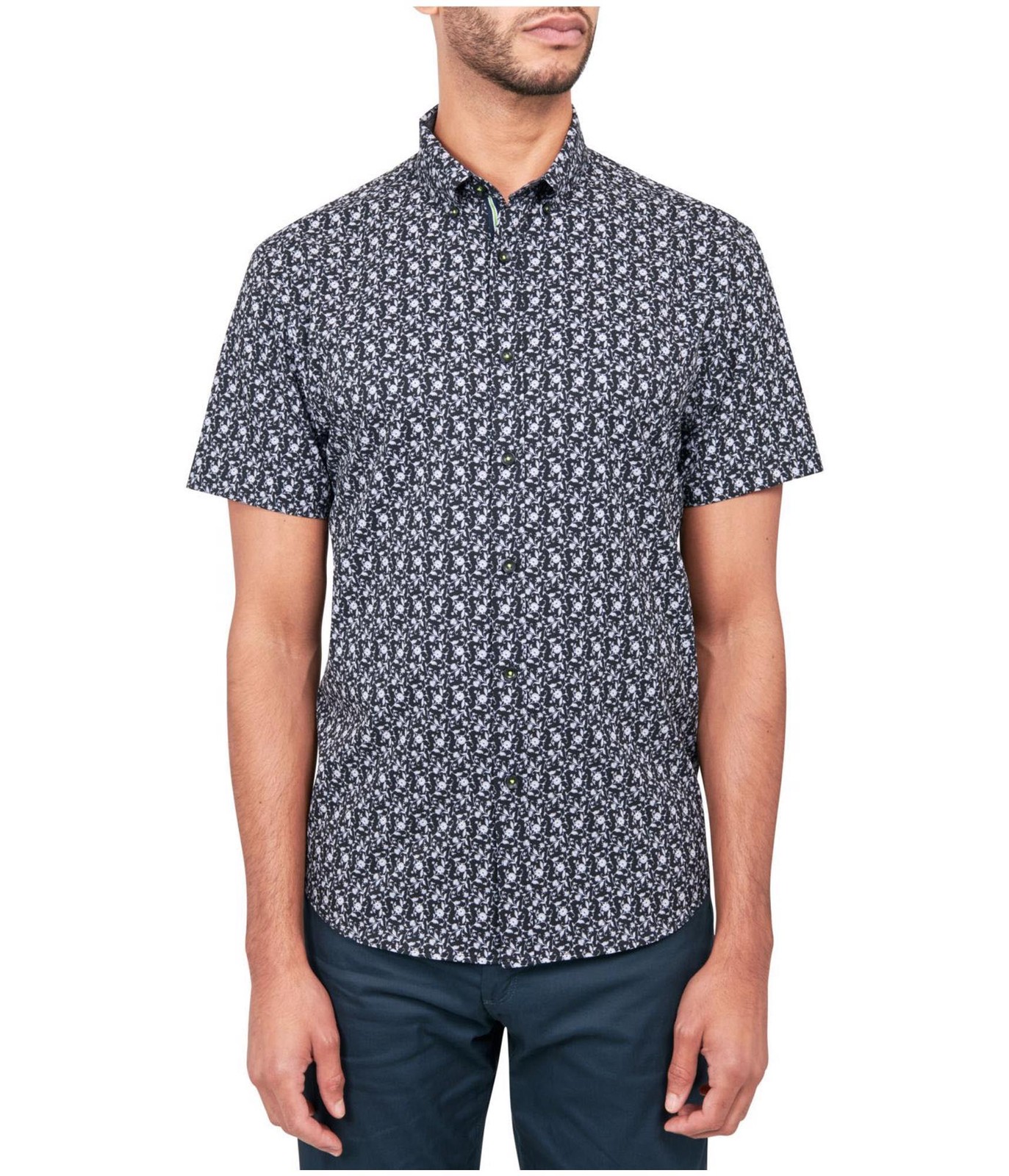 Society of Threads Mens Micro Floral Button Up Shirt
