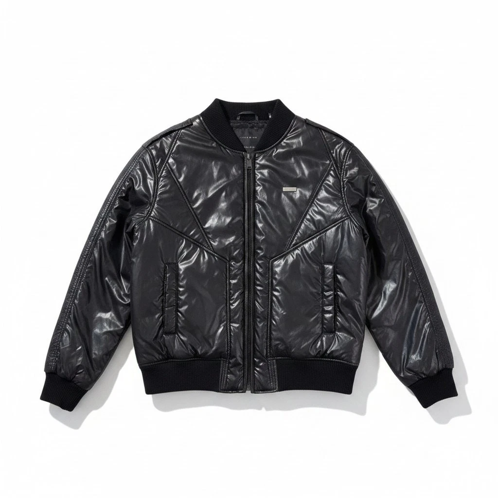 VTG Y2K 90s SEAN JOHN Bomber Flight Full Zip Jacket Black Large Hip Hop Urban