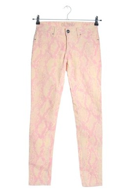 DLI1961 Stoffhose Damen Hose Gr. DE 34 pink-wollweiß Casual-Look