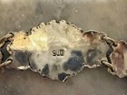 Antique 900 Silver Cannetille Link Bracelet Panel Enamel Flowers  — photo 4