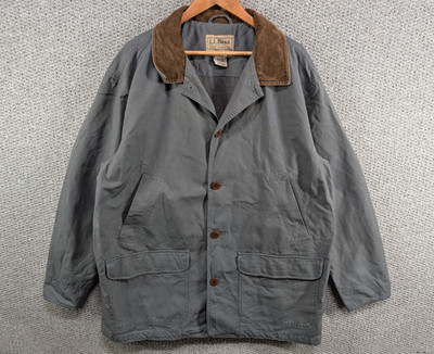 LL Bean Vintage Grey Duck Canvas Chore Country Jagd Scheune Jacke Mantel Herren XL