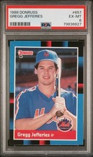 1988 Donruss Gregg Jeffries Rookie RC #657 PSA 6 EX-MT New York Mets